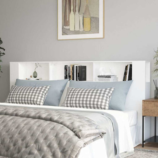 Headboard Cabinet | White | Engineered wood | 220cm wide
