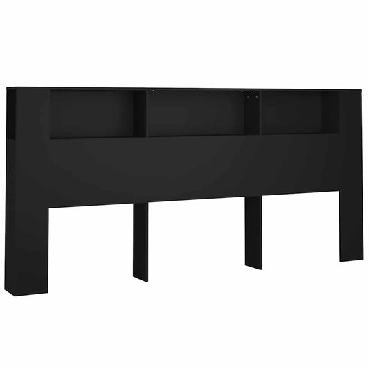 Headboard Cabinet | Black | Engineered wood | Large | Headboard Cabinet
