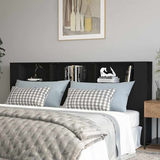 Headboard Cabinet | Black | Engineered wood | Large | Headboard Cabinet