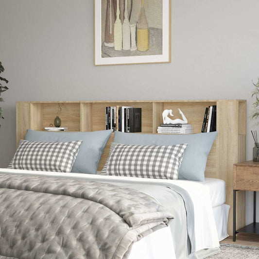 Headboard Cabinet | Sonoma oak | Engineered wood | 220 x 18.5 x 104.5 cm