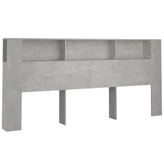 Headboard Cabinet | Concrete Grey | Engineered wood | Large
