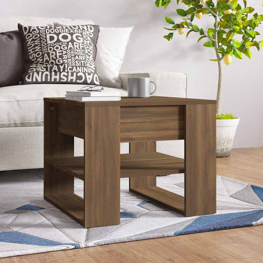 Coffee Table | Brown Oak | Engineered Wood | 55.5 x 55 x 45 cm