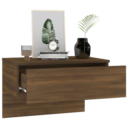 Wall-mounted Bedside Cabinet Brown Oak