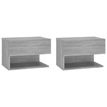 Wall-mounted Bedside Cabinets 2 pcs Grey Sonoma