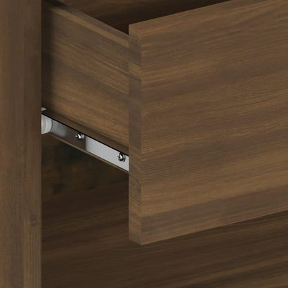 Wall-mounted Bedside Cabinet Brown Oak