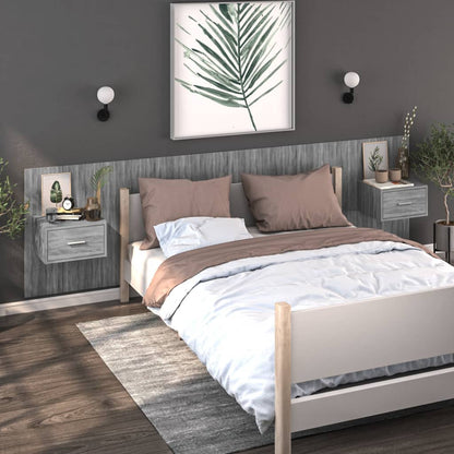 Wall-mounted Bedside Cabinet Grey Sonoma