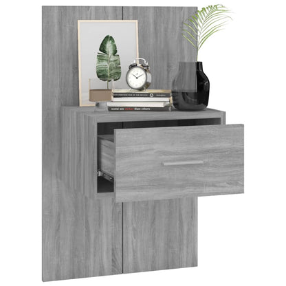 Wall-mounted Bedside Cabinet Grey Sonoma