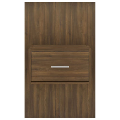 Wall-mounted Bedside Cabinet Brown Oak