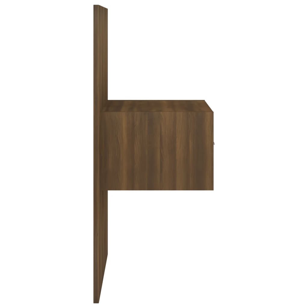 Wall-mounted Bedside Cabinet Brown Oak