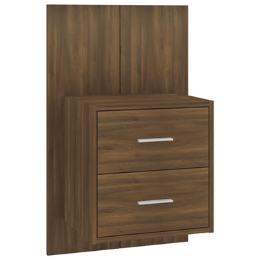 Wall-mounted Bedside Cabinet Brown Oak