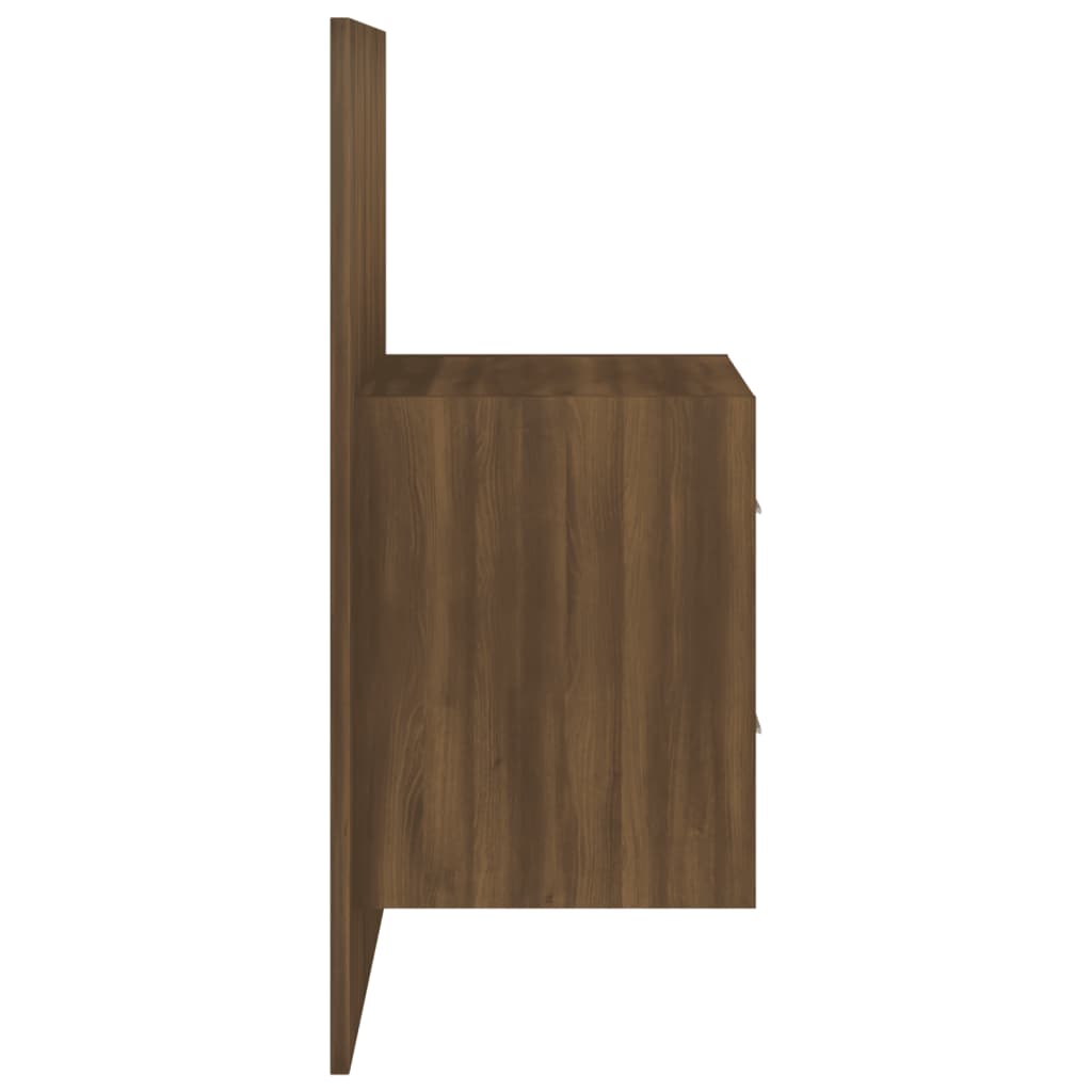 Wall-mounted Bedside Cabinet Brown Oak