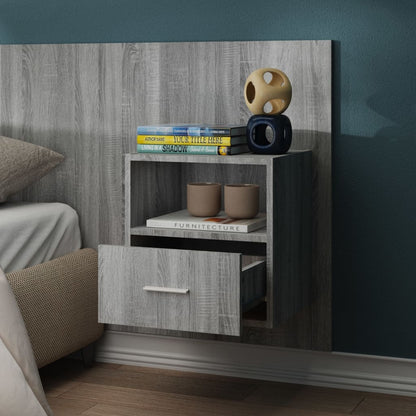 Wall-mounted Bedside Cabinet Grey Sonoma