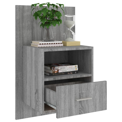 Wall-mounted Bedside Cabinet Grey Sonoma