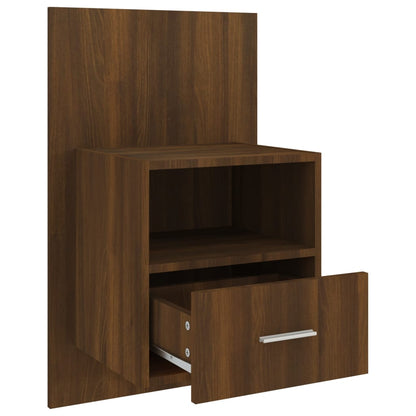 Wall-mounted Bedside Cabinet Brown Oak