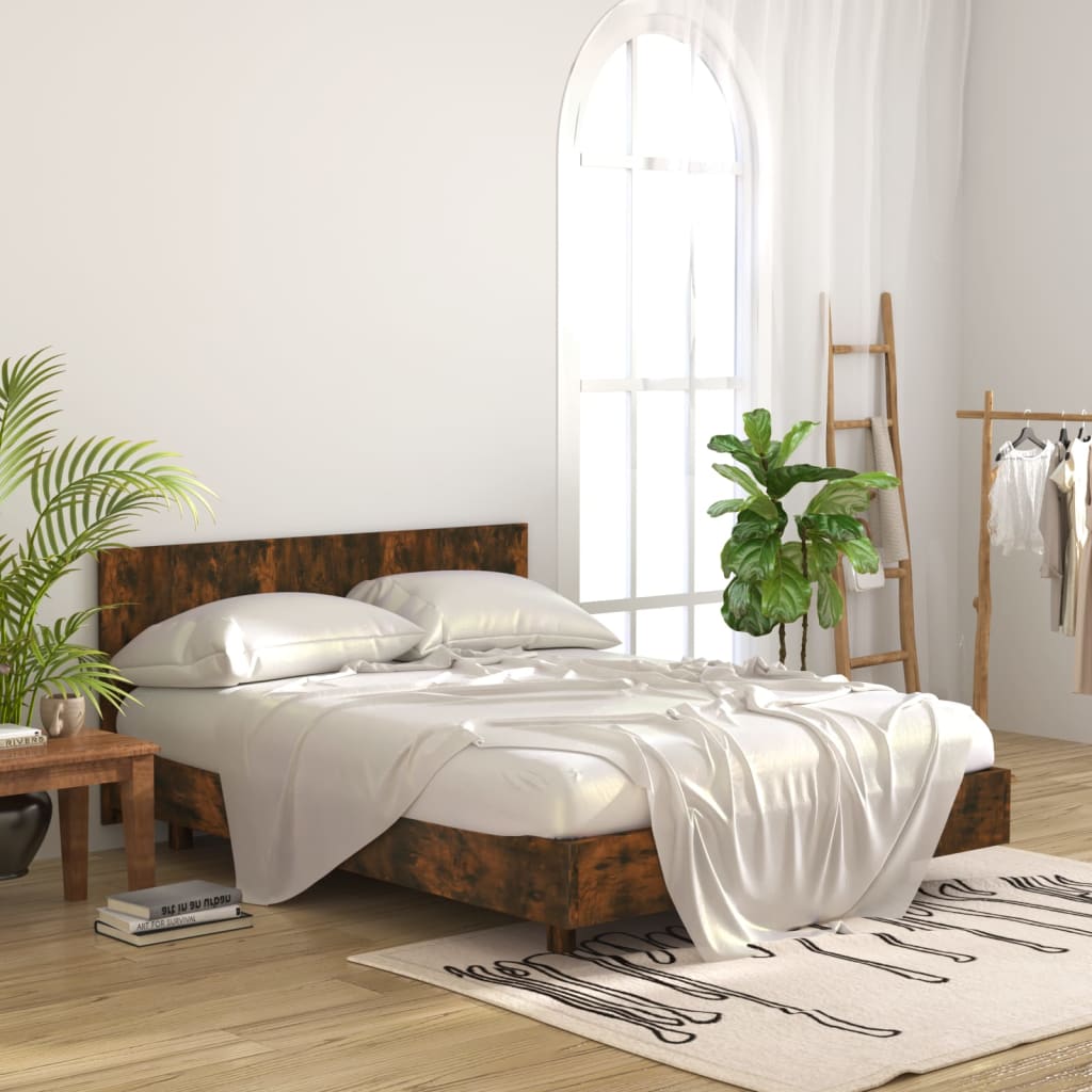 816973 vidaXL Bed Headboard Smoked Oak 160x1,5x80 cm Engineered Wood