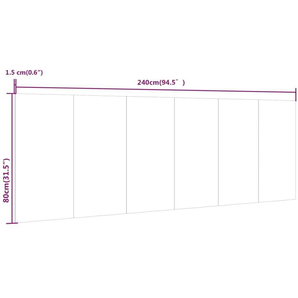 816979 vidaXL Wall Headboard Smoked Oak 240x1,5x80 cm Engineered Wood