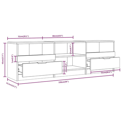 TV Cabinet | Smoked Oak | Engineered Wood | Large | TV Cabinet