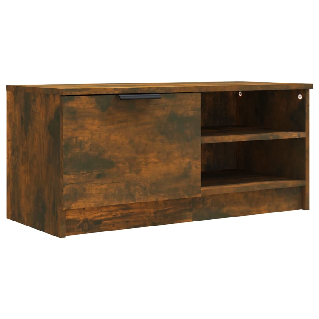 TV Cabinet Smoked Oak 80x35x36,5 cm Engineered Wood