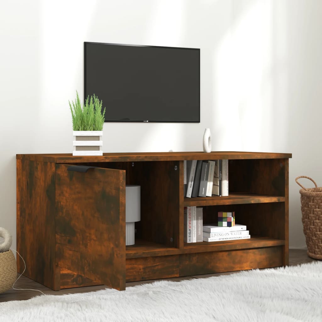 TV Cabinet Smoked Oak 80x35x36,5 cm Engineered Wood