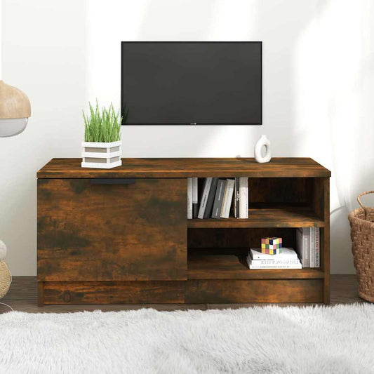 TV Cabinet Smoked Oak 80x35x36,5 cm Engineered Wood