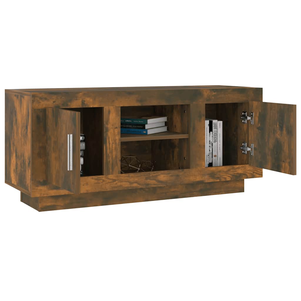 TV Cabinet Smoked Oak 102x35x45 cm Engineered Wood