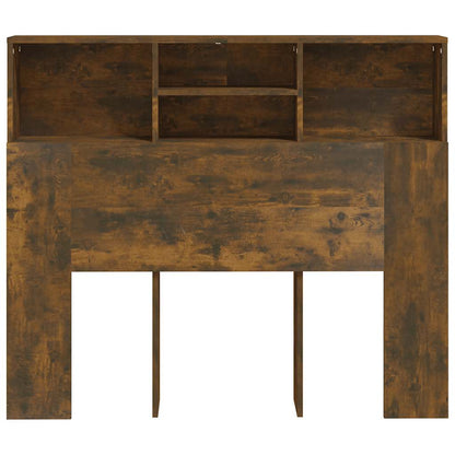 Headboard Cabinet Smoked Oak 120x19x103.5 cm