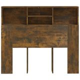 Headboard Cabinet Smoked Oak 120x19x103.5 cm