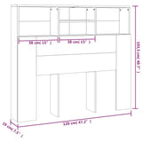 Headboard Cabinet Smoked Oak 120x19x103.5 cm