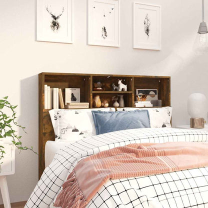 Headboard Cabinet Smoked Oak 120x19x103.5 cm
