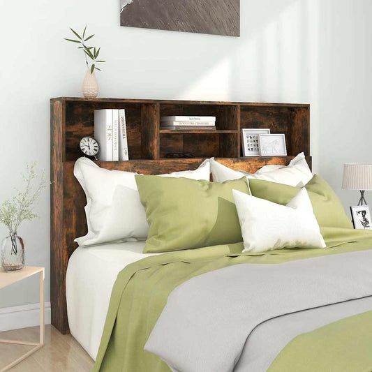 Headboard Cabinet Smoked Oak 140x19x103,5 cm