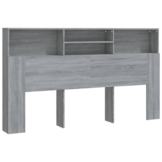 Headboard Cabinet | Grey sonoma | Engineered wood | Large