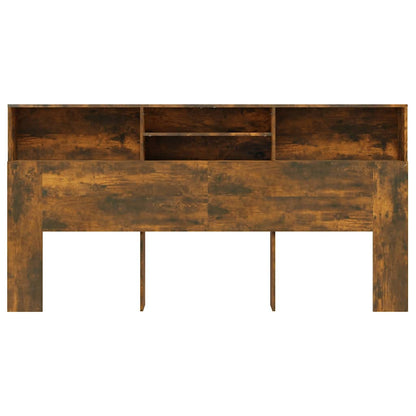 Headboard Cabinet Smoked Oak 200x19x103.5 cm