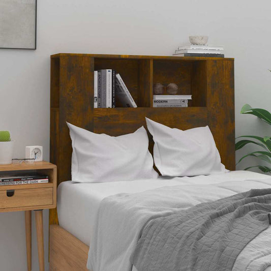 Headboard Cabinet Smoked Oak 100x18.5x102.5 cm