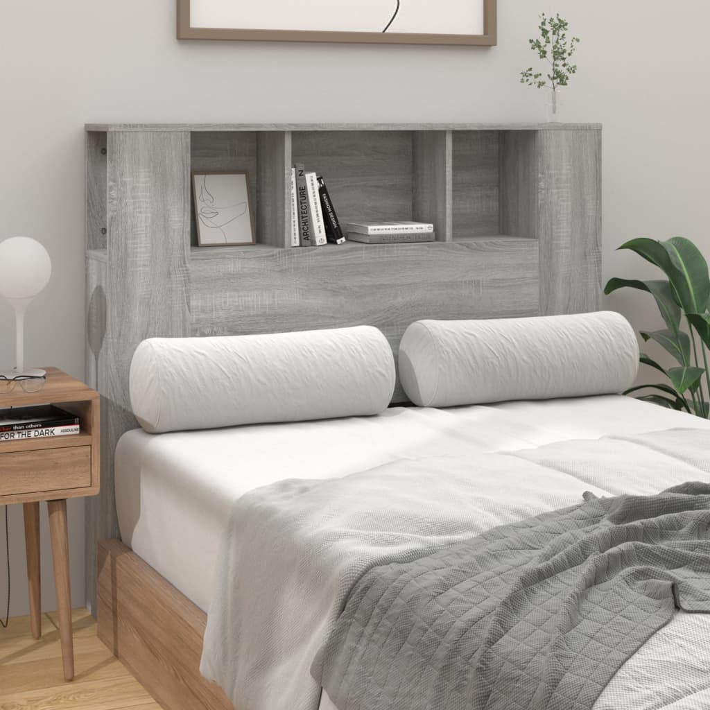 Headboard Cabinet | Grey sonoma | Engineered wood | 120 cm