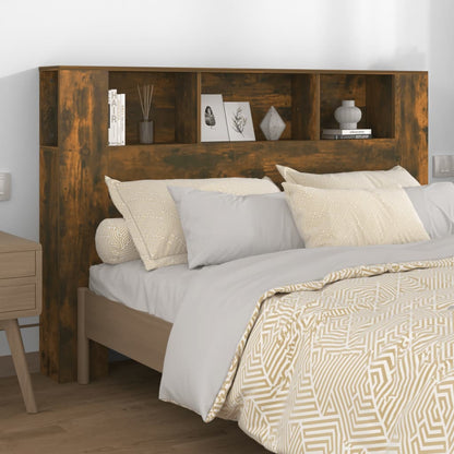 Headboard Cabinet | Smoked Oak | Engineered Wood | 160x18.5x104.5 cm