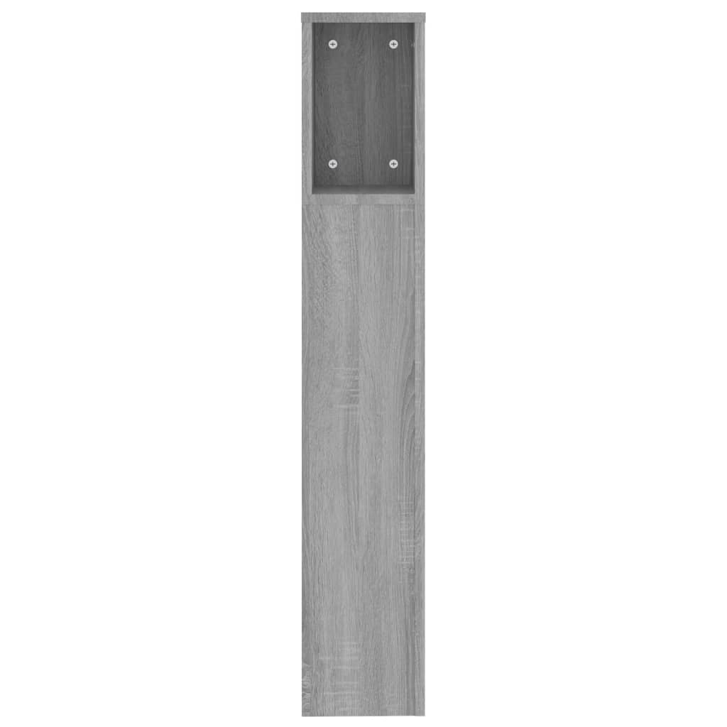 Headboard Cabinet | Grey Sonoma | Engineered Wood | 200x18.5x104.5