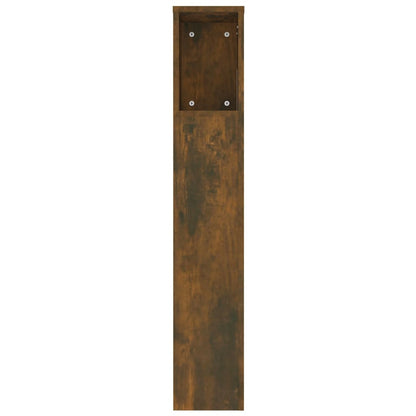 Headboard Cabinet | Smoked oak | Engineered wood | 220x18.5x104.5 cm