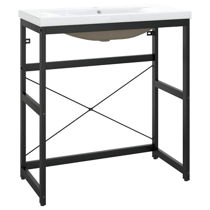 Washbasin Frame With Basin | Black | Powder-coated iron | Standard