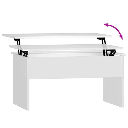 Coffee Table White 80x50.5x41.5 cm Engineered Wood