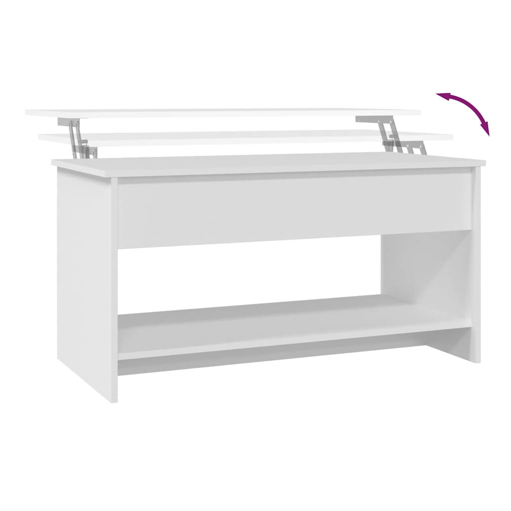 809647 vidaXL Coffee Table White 102x50x52,5 cm Engineered Wood