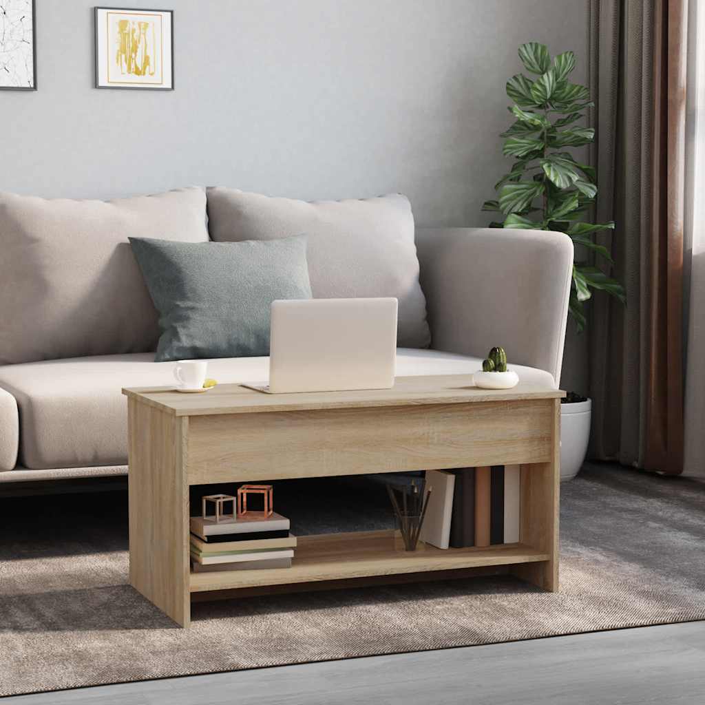 809650 vidaXL Coffee Table Sonoma Oak 102x50x52,5 cm Engineered Wood