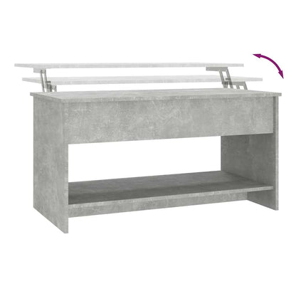 809651 vidaXL Coffee Table Concrete Grey 102x50x52,5 cm Engineered Wood