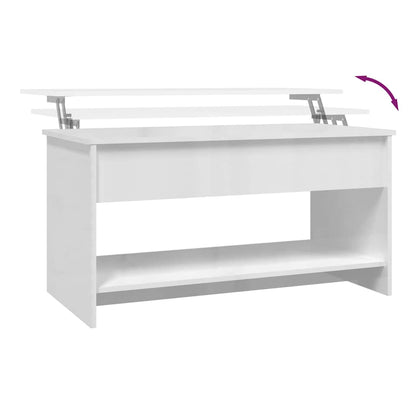 809653 vidaXL Coffee Table High Gloss White 102x50x52,5 cm Engineered Wood