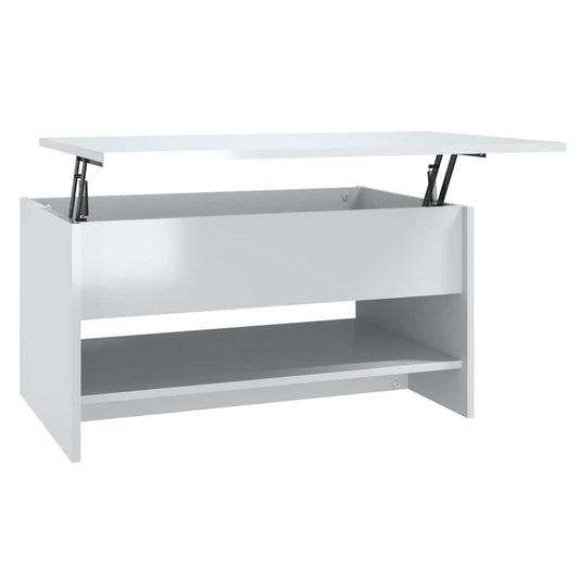 Coffee Table | High gloss white | Engineered wood | 80 x 50 x 40 cm