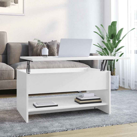 Coffee Table | High gloss white | Engineered wood | 80 x 50 x 40 cm