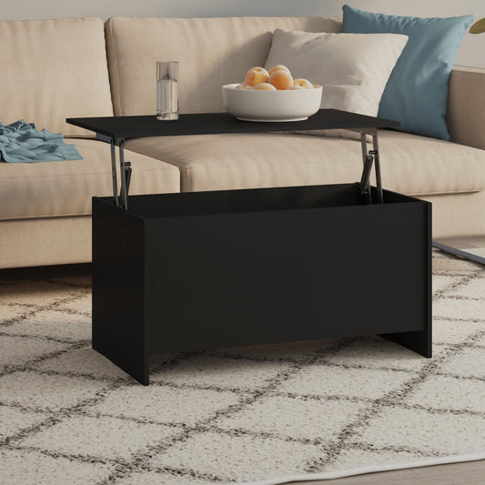 Coffee Table | Black | Engineered Wood | 102x55.5x52.5 cm