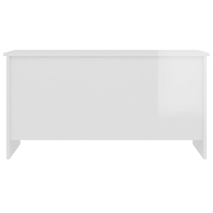 Coffee Table High Gloss White 102x55.5x52.5 cm Engineered Wood