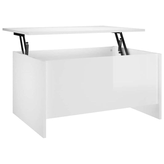Coffee Table | High gloss white | Engineered wood | 80x55.5x41.5 cm