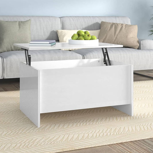 Coffee Table | High gloss white | Engineered wood | 80x55.5x41.5 cm