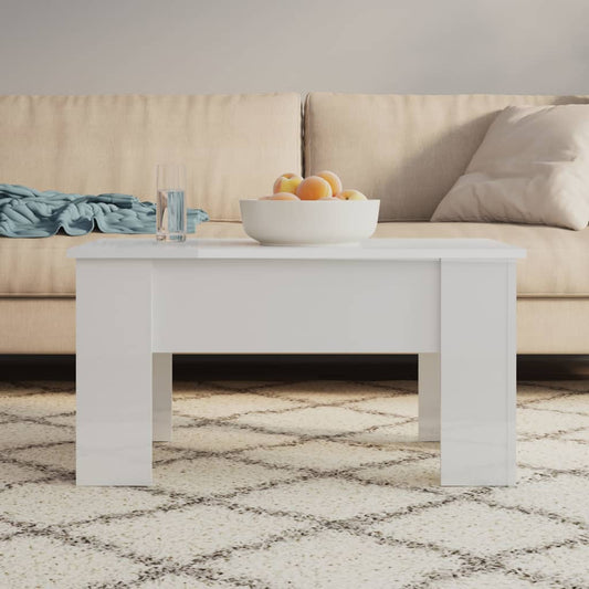 Coffee Table | High gloss white | Engineered wood | Medium